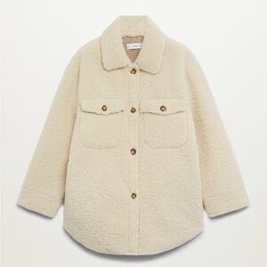 NWOT Oversized faux shearling collared shacket (shirt/jacket)